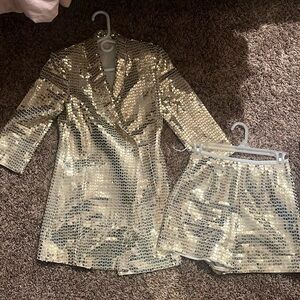 Sequin blazer/short set